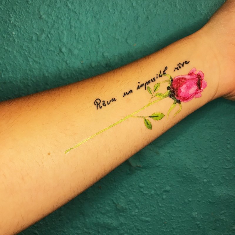 Red Rose - 纹身贴 - 纸 红色