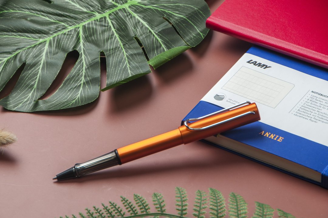 【雷雕刻字】LAMY 钢珠笔+笔袋礼盒 / AL star 恒星系列  - 铜橘 - 钢珠笔 - 铝合金 橘色