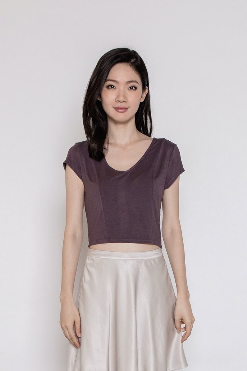 美好时光舞伶绑带上衣 One Fine Day Cross Back Top 铁灰 - 女装上衣 - 聚酯纤维 