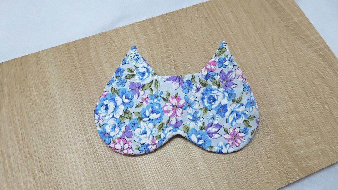 淡蓝底花朵睡眠眼罩附收纳袋 sleep mask *SK* - 眼罩 - 棉 蓝色