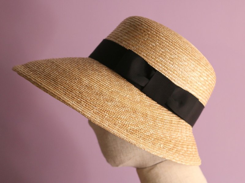 Wide Brim Straw Hat Cecil - 帽子 - 其他材质 黑色