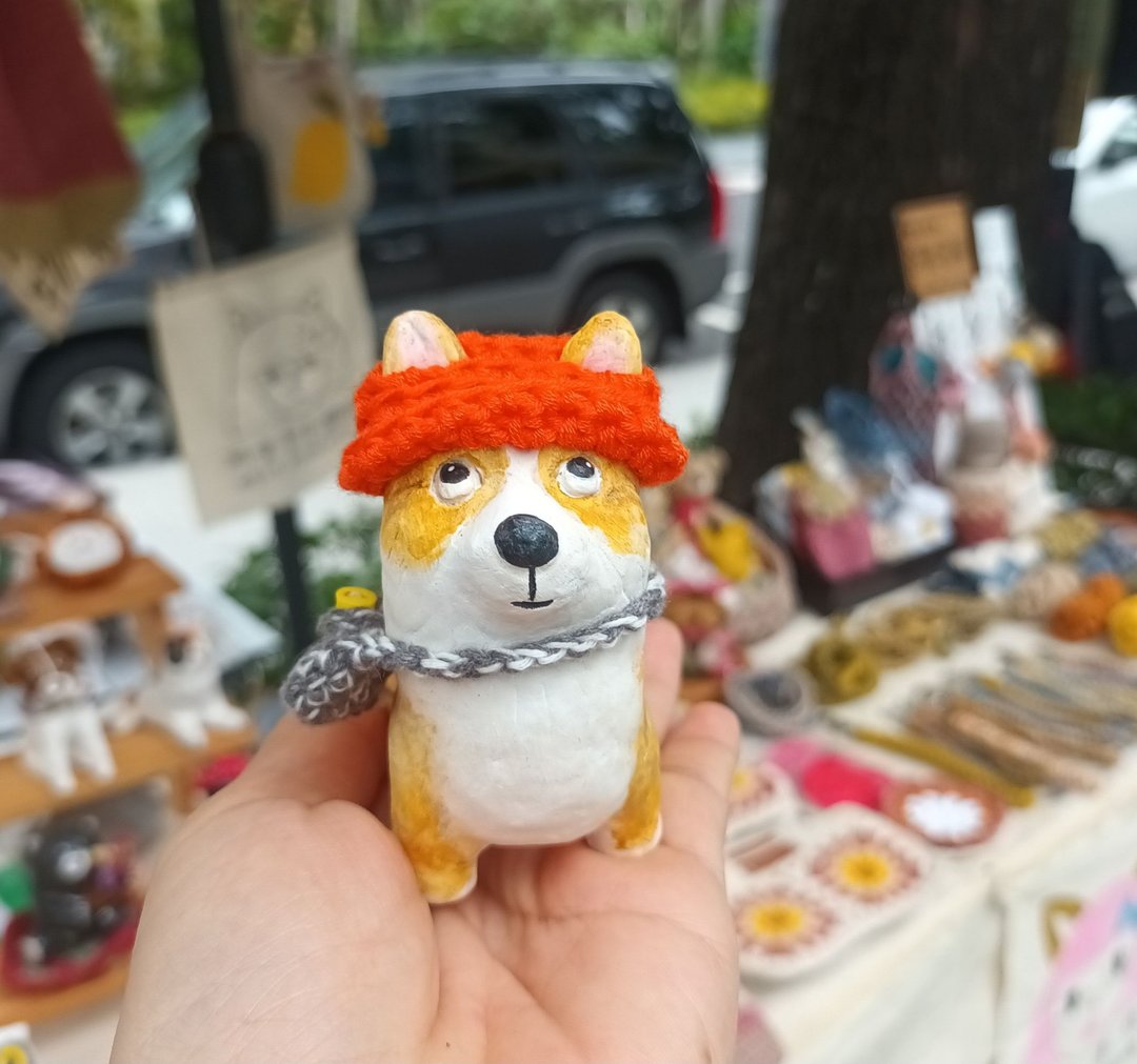 出游柯基犬礼物/定制化/居家办公室/手工捏塑非模型 - 玩偶/公仔 - 粘土 