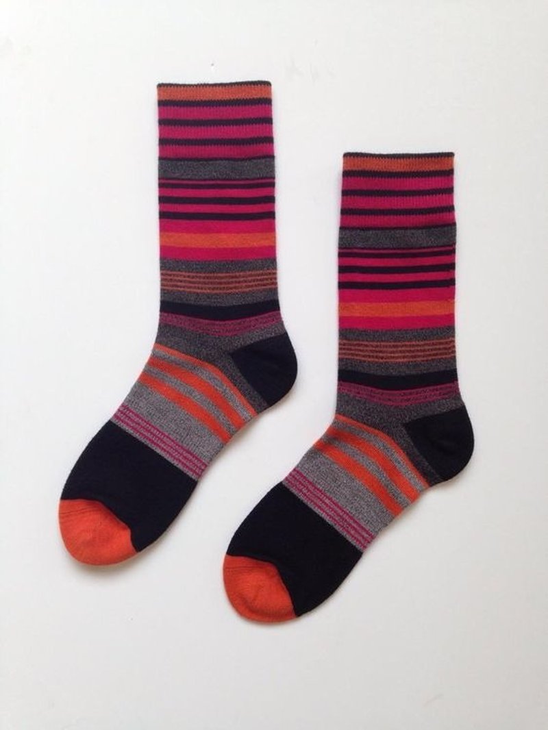 GillianSun Socks Collection 【HOT 热销款】059BK - 袜子 - 棉．麻 红色