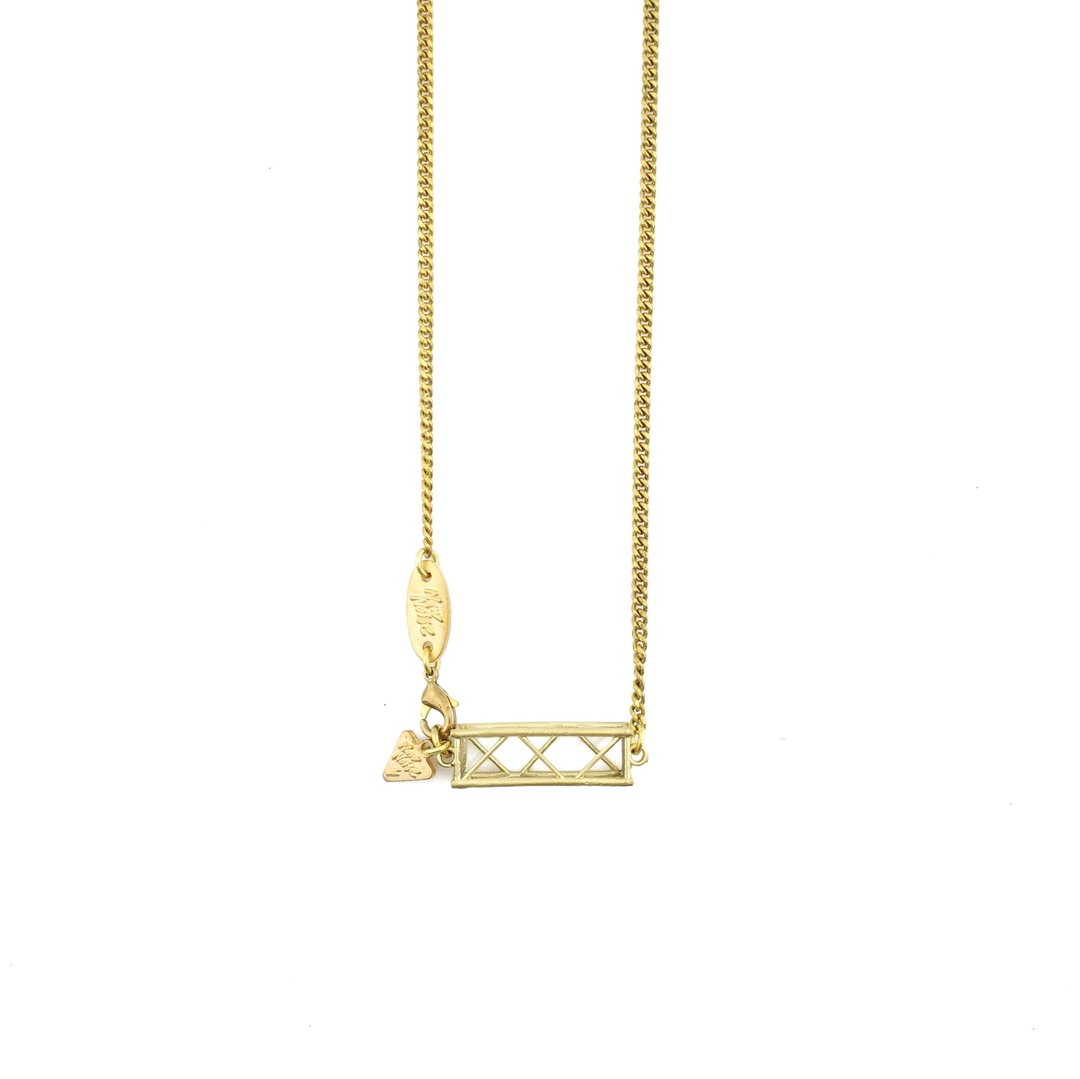 方型舞台架项链 Stage truss necklace - 项链 - 其他金属 金色