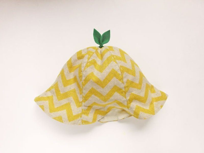 Grow Up! Leaf Hat for Baby & Toddler /ZigZag Yellow - 围嘴/口水巾 - 棉．麻 黄色