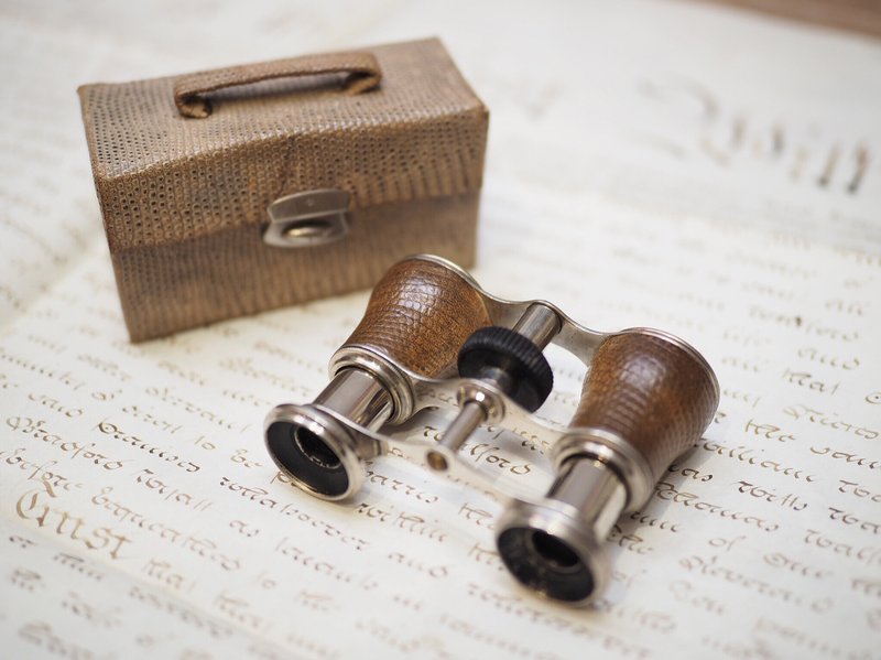 法国罕见古董皮制望远镜 法国制 - 摆饰 - 真皮 