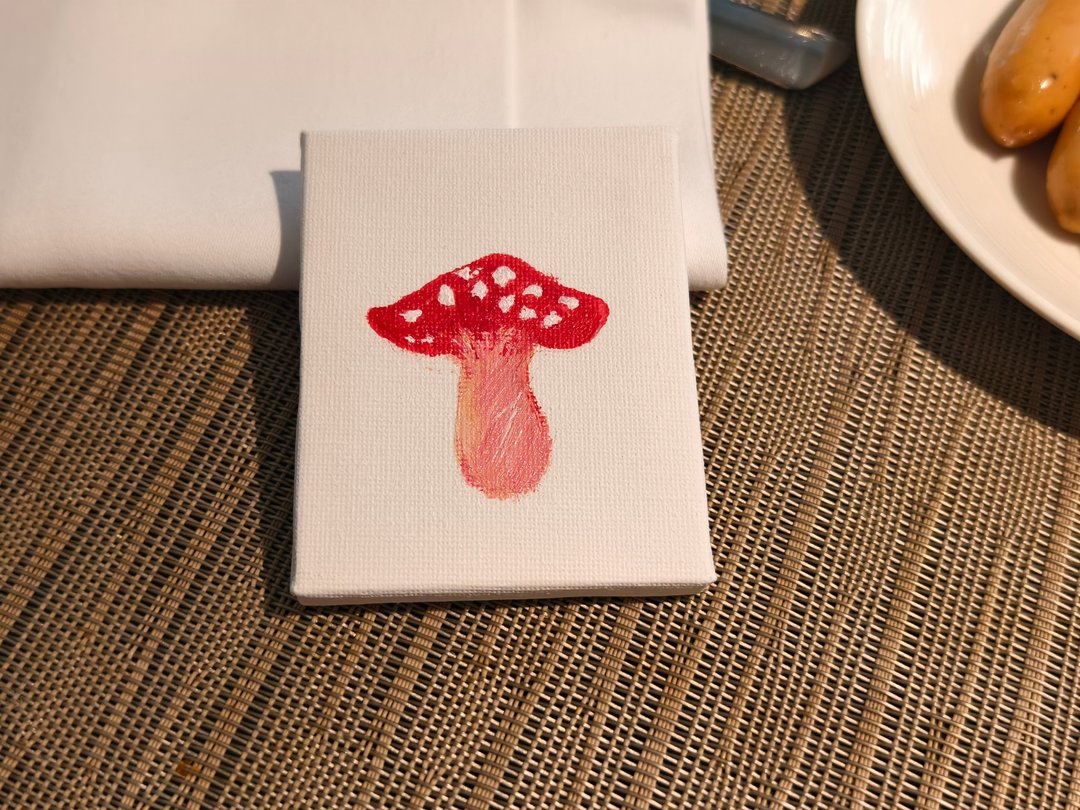 蘑菇/迷你挂画/无框画/压克力水彩画/装饰画/童趣画 - 海报/装饰画/版画 - 棉．麻 