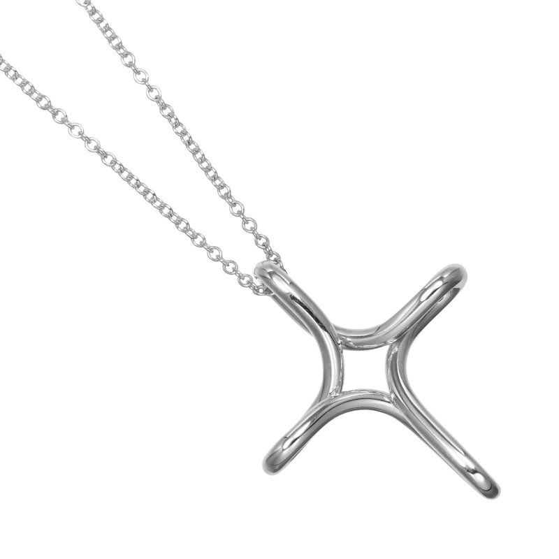 【日本直送】蒂芬妮 TIFFANY&Co. Open Cross 项链 银 925 约 3.25g【二手】A级 - 项链 - 银 银色