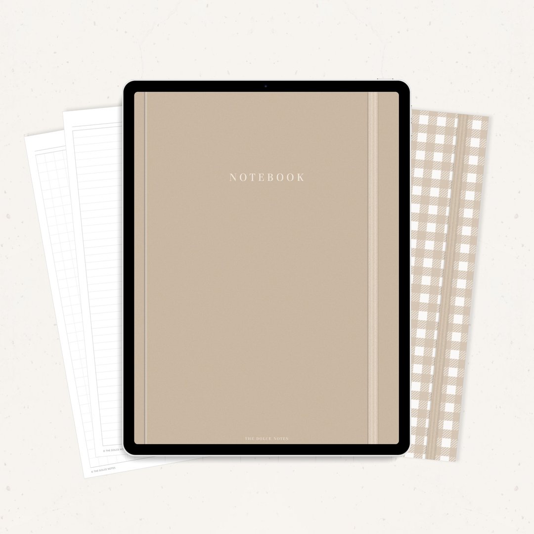 Goodnotes、Notability 的中性数字笔记本 | 12节| 5种颜色 - 电子手帐及素材 - 其他材质 
