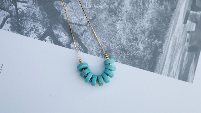 // 绿松石排珠项链 // vn019 - 项链 - 石头 蓝色