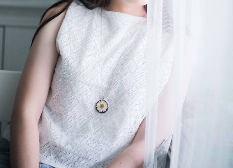 Daisy -necklaec(SLIVER color) 30 mm - 项链 - 植物．花 银色