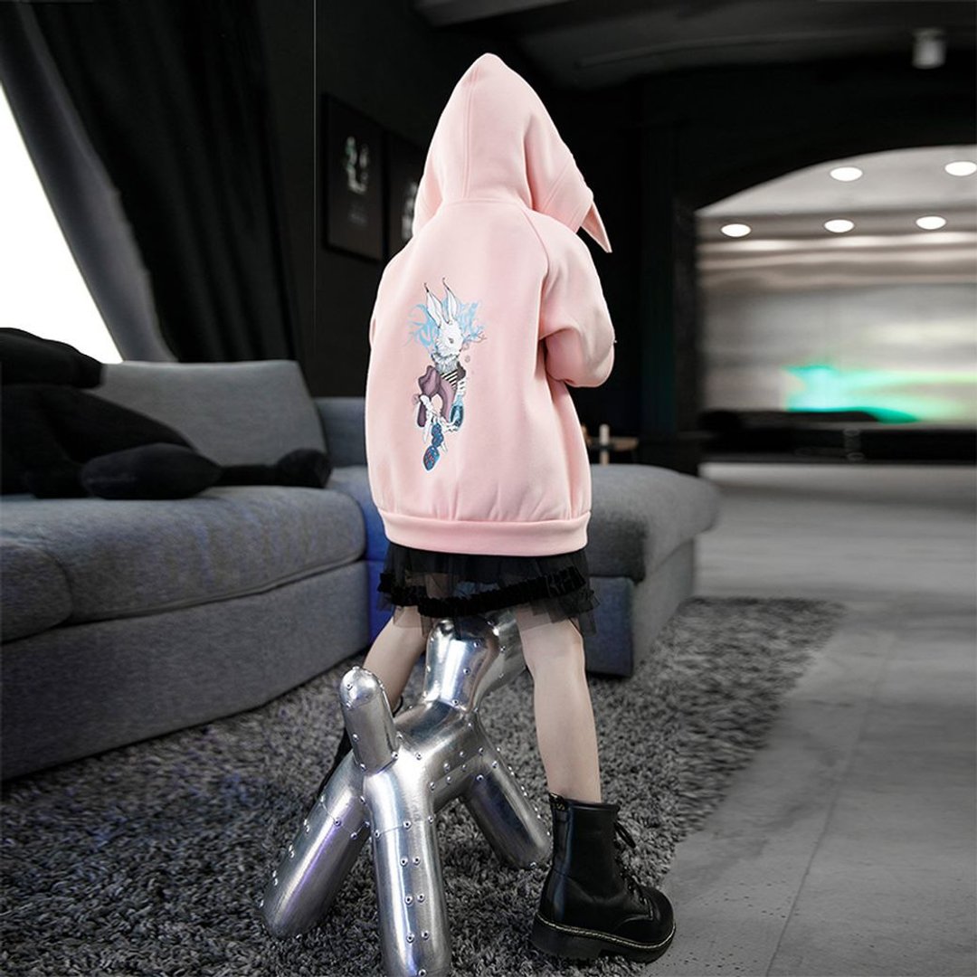 庞克小巫师复活兔亲子装 - 黑 / 粉 - 童装外套 - 其他材质 粉红色