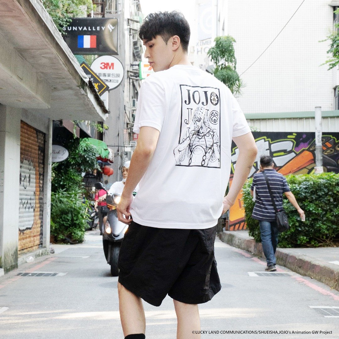 【BIGGER】JOJO的奇妙冒险 短袖T-shirt-迪亚波罗线条款 上衣 白T - 男装上衣/T 恤 - 棉 
