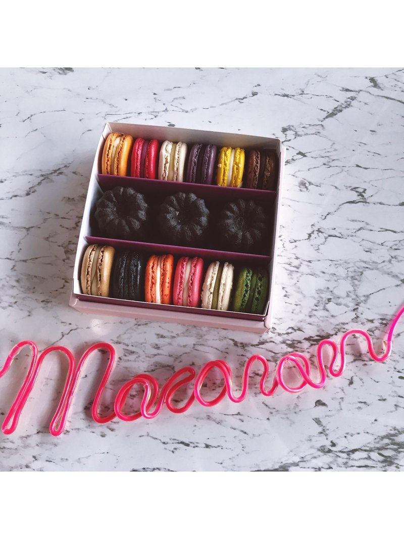 派对组合-12入马卡龙+3入可丽露 - 蛋糕/甜点 - 其他材质 多色