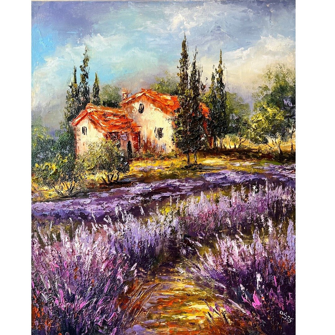普罗旺斯画作 原创艺术品 画布 50x40厘米 - 海报/装饰画/版画 - 棉．麻 多色