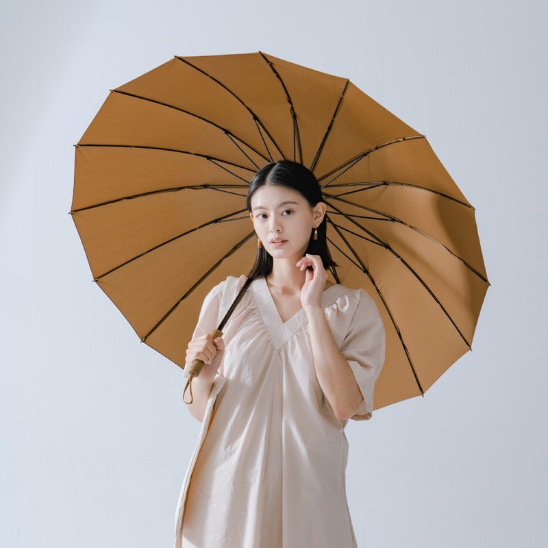 【OMBRA】U1系列 / 16骨自动直伞 长伞 大雨伞 日式雨伞 防水抗风 - 雨伞/雨衣 - 防水材质 咖啡色