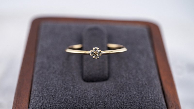 K18天然钻石戒指G-003 - 戒指 - 其他金属 金色