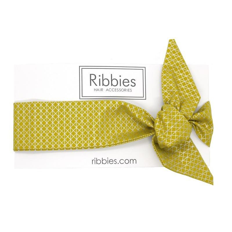 英国Ribbies 成人蝴蝶结发带-金色几何图形 - 发饰 - 棉 