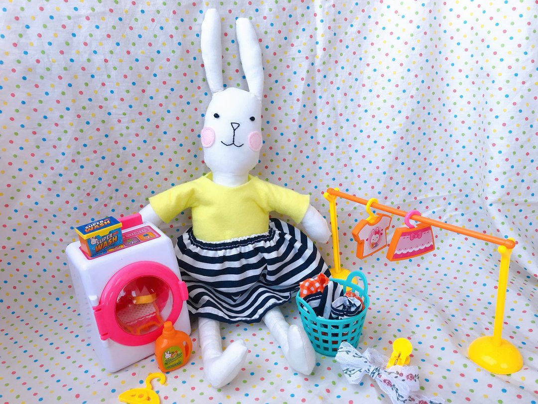 Handmade doll : long leg rabbit doll 03 - 玩偶/公仔 - 棉 黄色