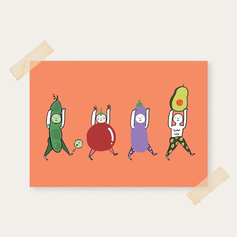 Postcard A veggie boy - 卡片/明信片 - 纸 多色