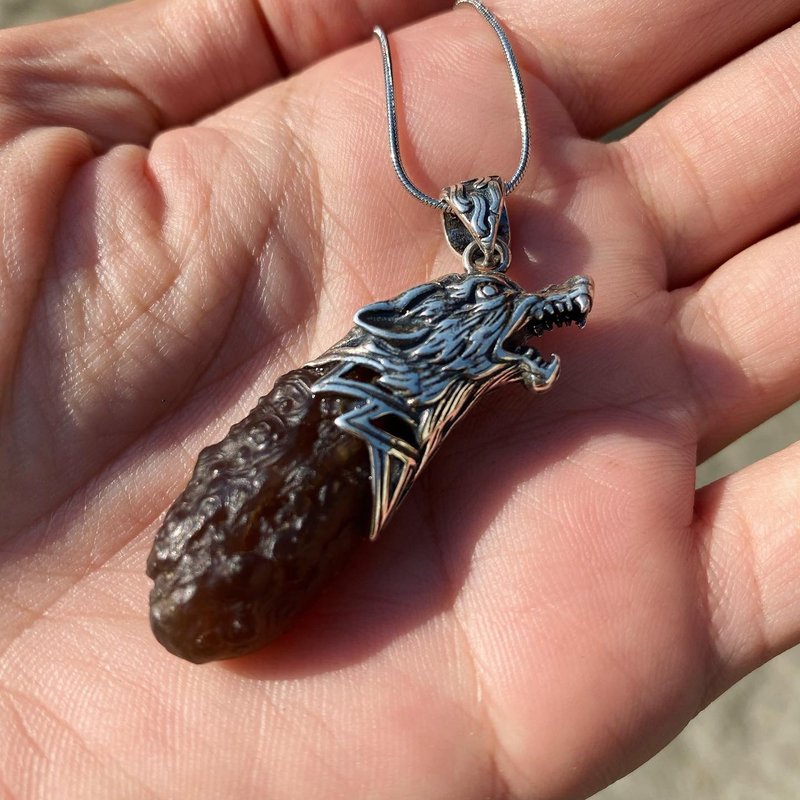 【Lost and find】神兽 貔貅 戈壁玛瑙 筋脉石 原石 颈链 GB01戈 - 项链 - 宝石 紫色