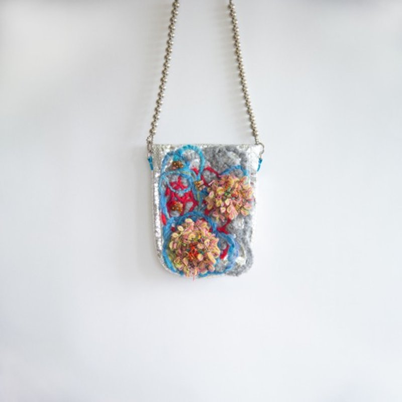 银色鳄鱼纹绒球琥珀包 - 侧背包/斜挎包 - 人造皮革 多色