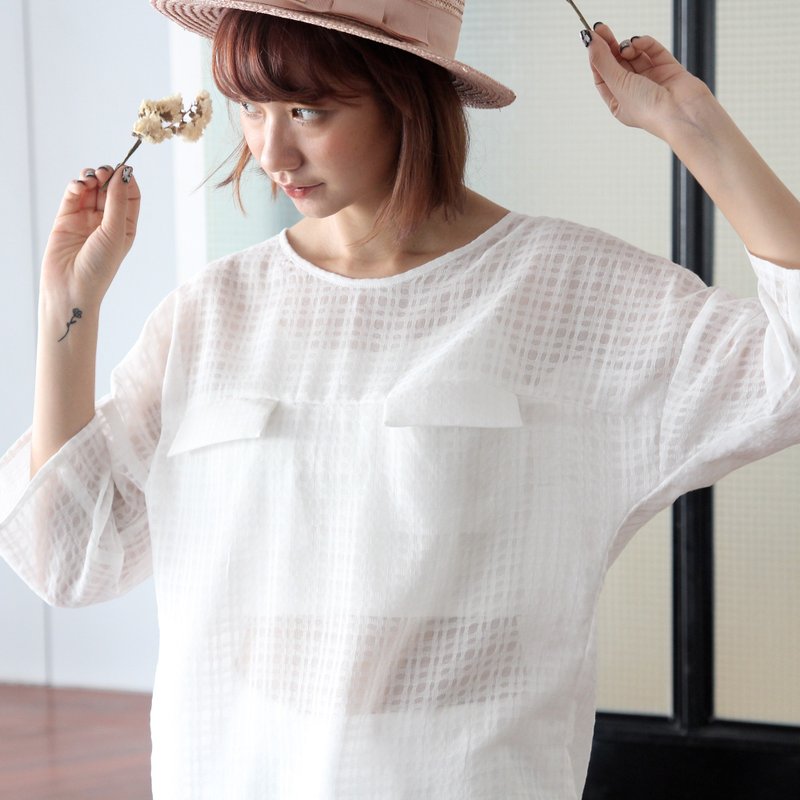 Centauride Top - 女装上衣 - 棉．麻 白色