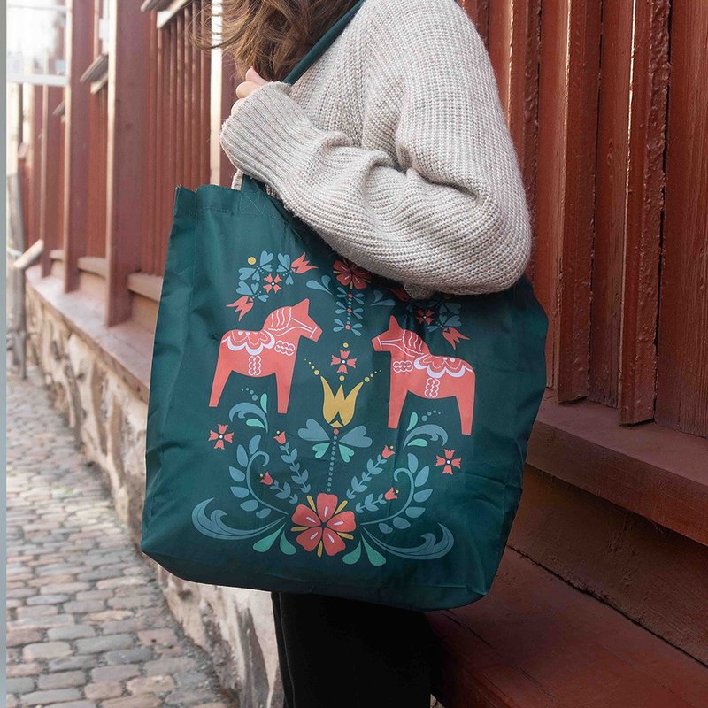 达拉马折叠购物袋/手提袋/环保袋 - 手提包/手提袋 - 聚酯纤维 绿色