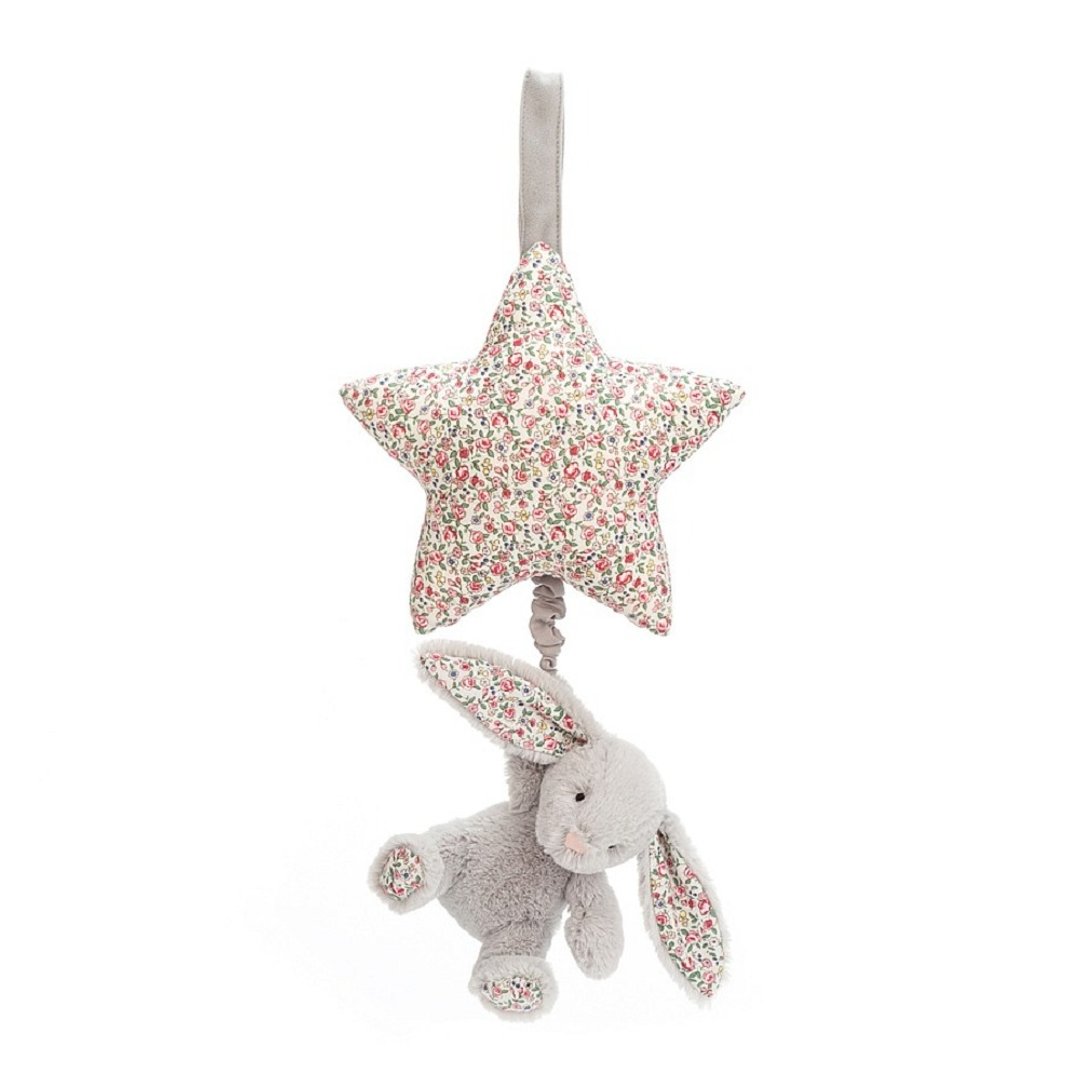 Jellycat 音乐铃 Blossom Silver Bunny Musical Pull - 玩具/玩偶 - 聚酯纤维 银色