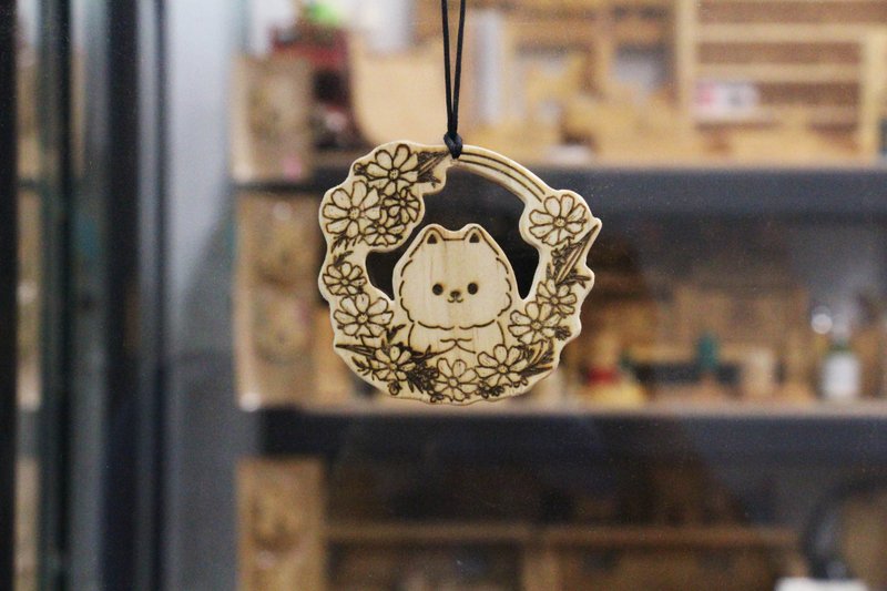 原木造型扩香片 扩香吊饰 办公室小物 居家香氛 - 香薰/精油/线香 - 木头 咖啡色