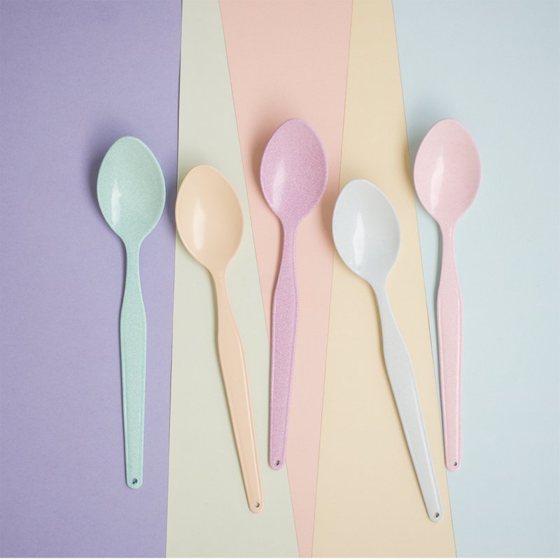 Rainbow Dessert Spoon Set - 餐刀/叉/匙组合 - 珐琅 多色