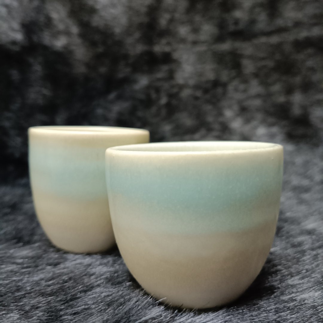 白瓷小杯子(2个一组) - 酒杯/酒器 - 瓷 白色