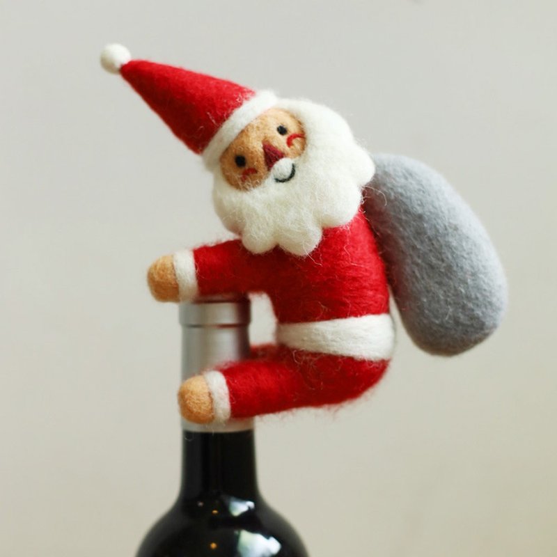 羊毛出在羊山上 圣诞礼盒 羊毛毡 圣诞老人 小夹偶 灯杆夹 - 摆饰 - 羊毛 红色