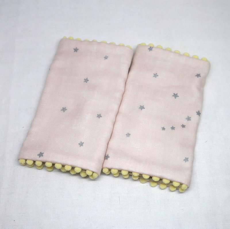 Japanese Handmade 8-layer-gauze droop sucking pads - 围嘴/口水巾 - 棉．麻 粉红色