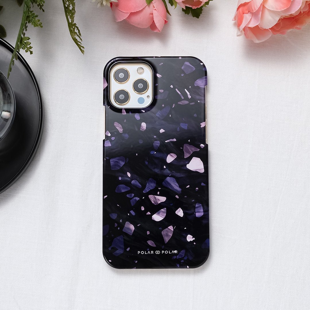iPhone / Samsung 紫丁香水磨石 优雅 半包硬壳 手机壳【定制】 - 手机壳/手机套 - 塑料 紫色