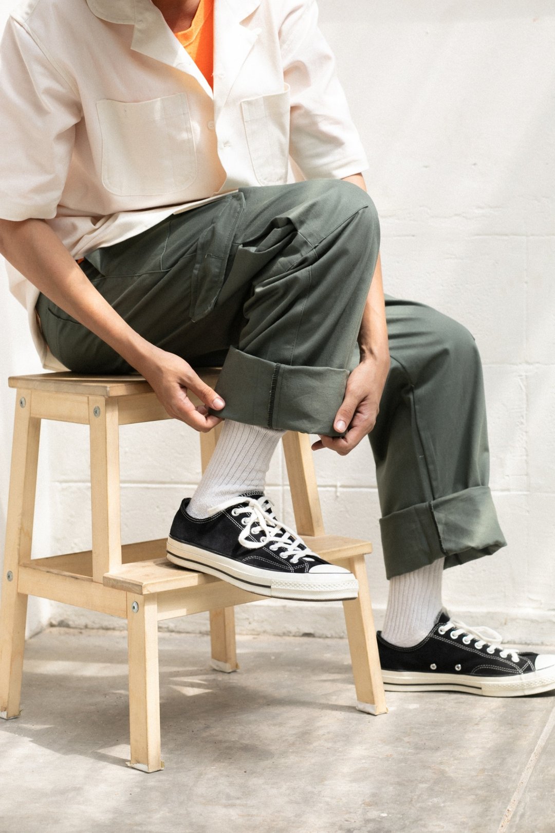 House of High Cargo pant (olive) - 男士长裤 - 棉 绿色