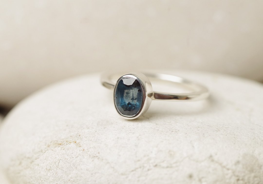 Kyanite Ring - Gemstone Ring - 戒指 - 纯银 蓝色