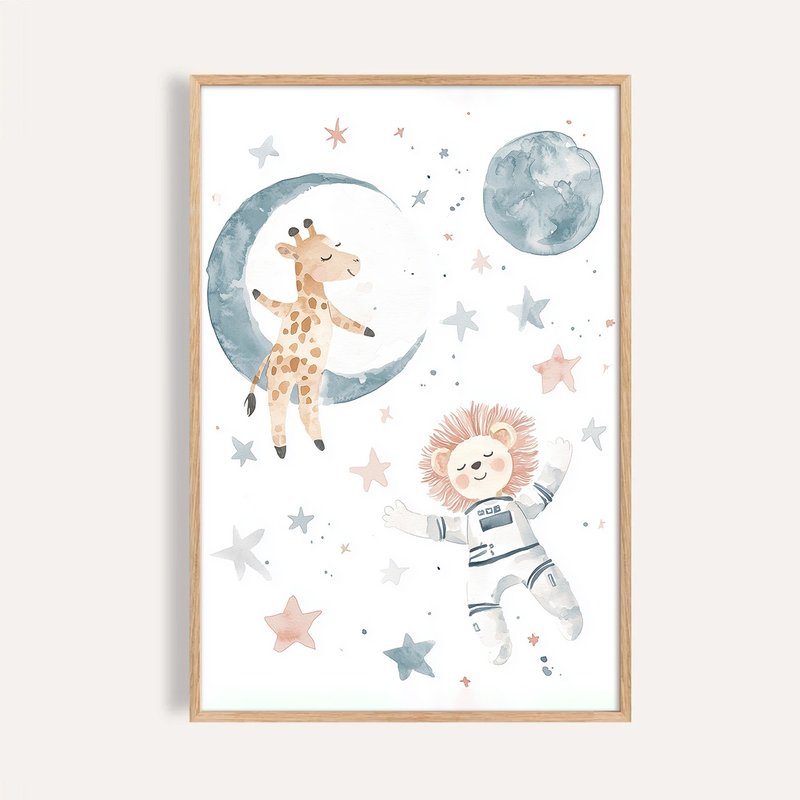 梦游星河 Moon Dreamers / 童话系列插画挂画 / 艺术无框输出 - 海报/装饰画/版画 - 纸 