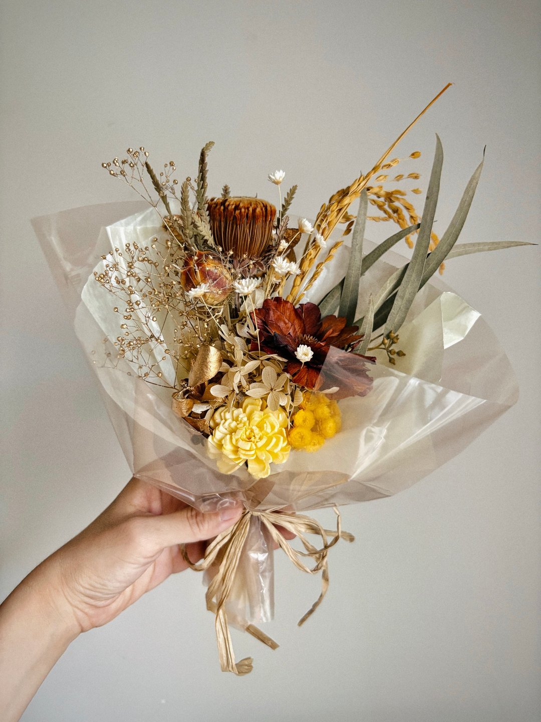 金迷人 永生干燥小花束 24小时出货∣情人节.生日礼物 - 摆饰 - 植物．花 金色