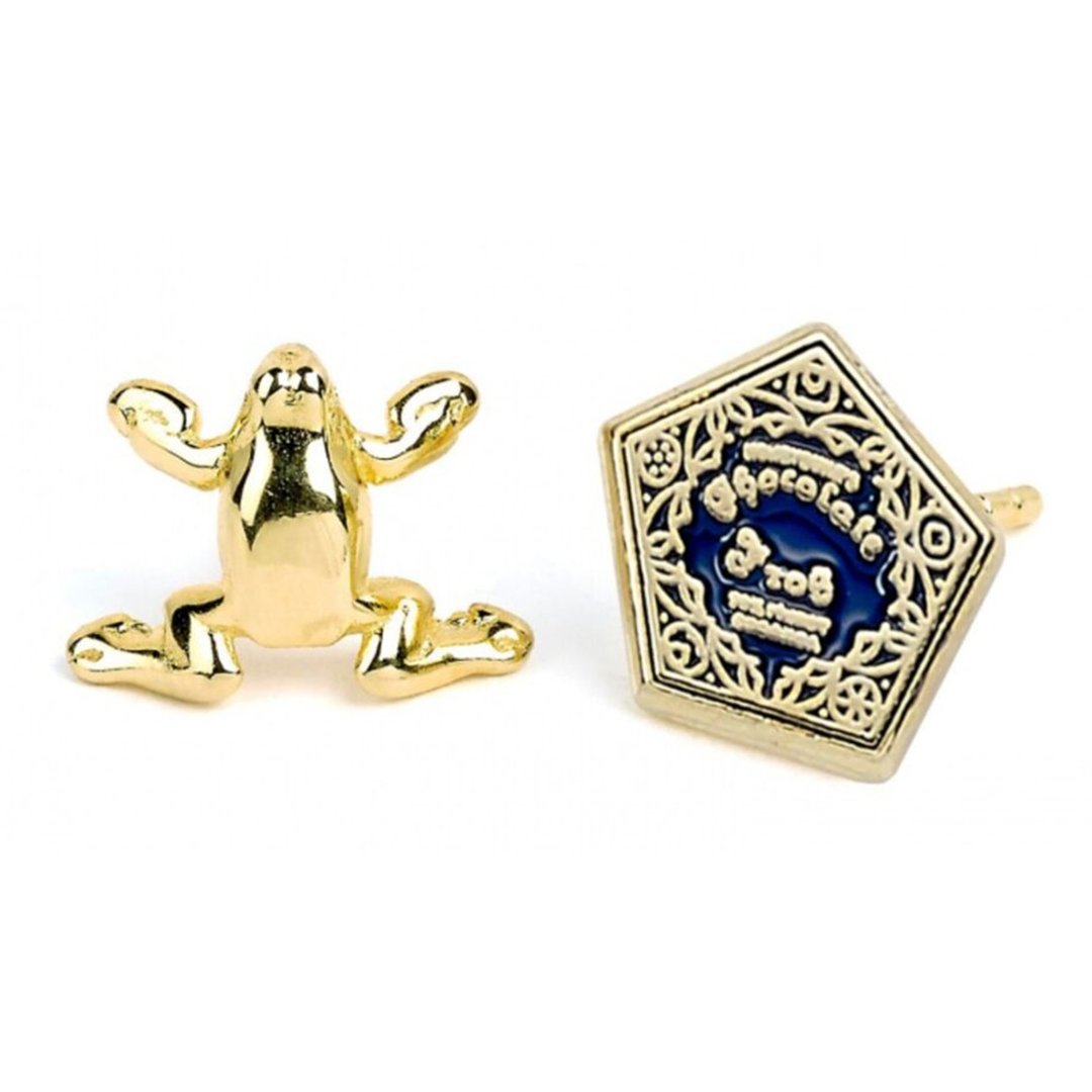 【哈利波特】巧克力青蛙耳饰组/HARRY POTTER/CHOCOLATE FROG - 耳环/耳夹 - 其他金属 多色