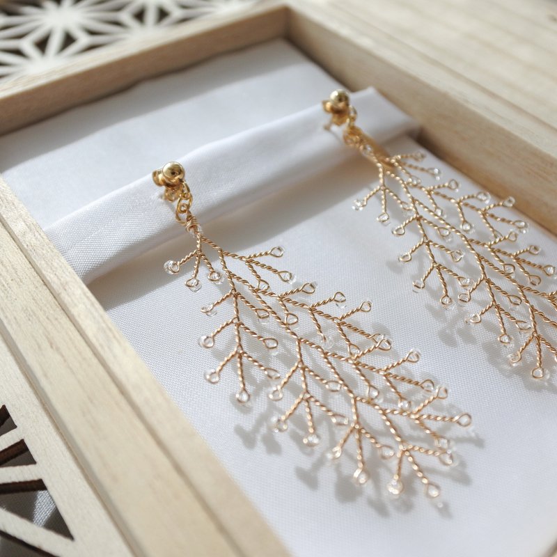 Aoshigure (Large) – Clear Type　wire accessory - 耳环/耳夹 - 其他金属 透明