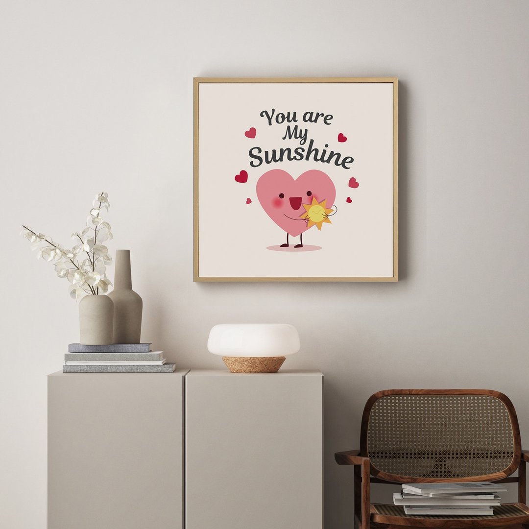 You are My Sunshine- 情人节礼物/简约风挂画/简约可爱送礼布置 - 海报/装饰画/版画 - 棉 多色
