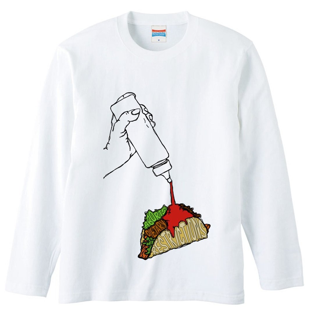 Long Sleeve T-shirt / It aborts dietary restrictions - 男装上衣/T 恤 - 棉 白色
