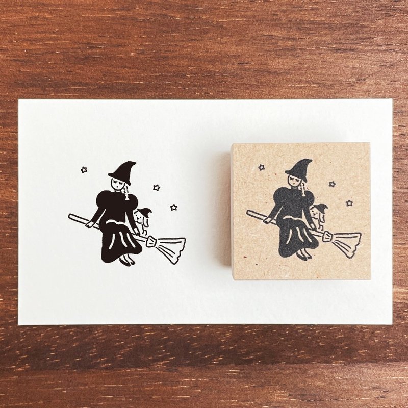 Marl酱 插画印章 魔法少女 10月 万圣节 变装 魔法师 橡皮印章 女孩 日本制 a-124 - 印章/印台 - 木头 