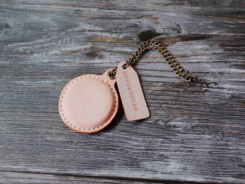 造型悠游卡 晶片吊饰－A款－擦蜡香橙橘 - 其他 - 真皮 橘色