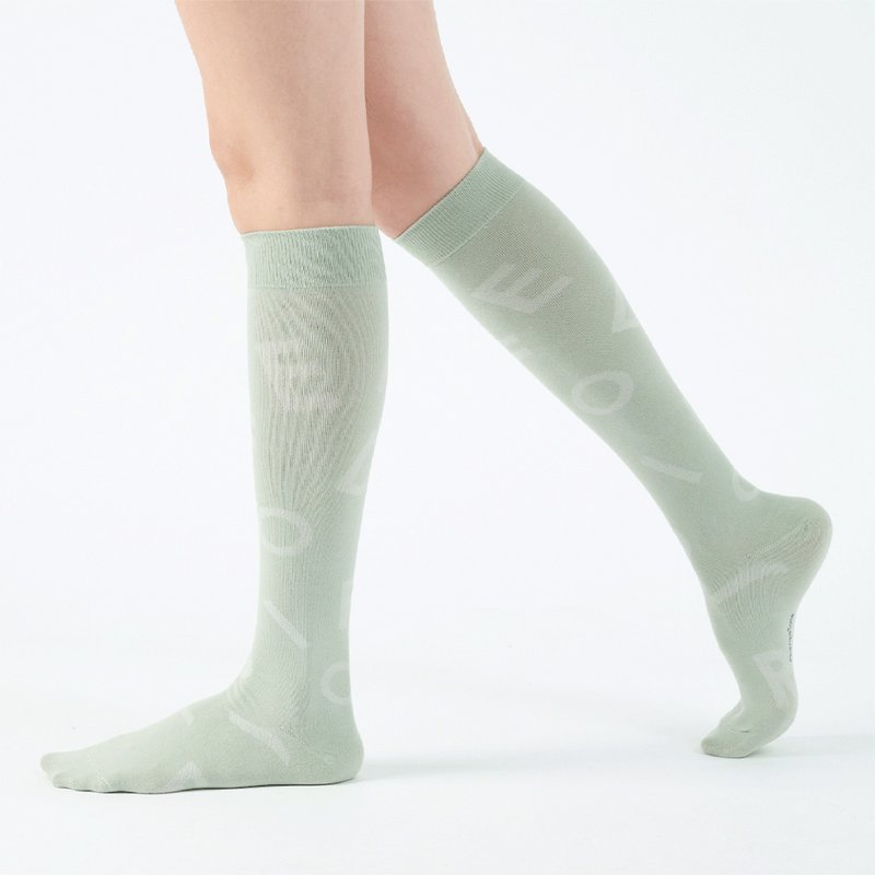 Ready for Life 膝下袜 - 灰绿(M) - 袜子 - 棉．麻 绿色