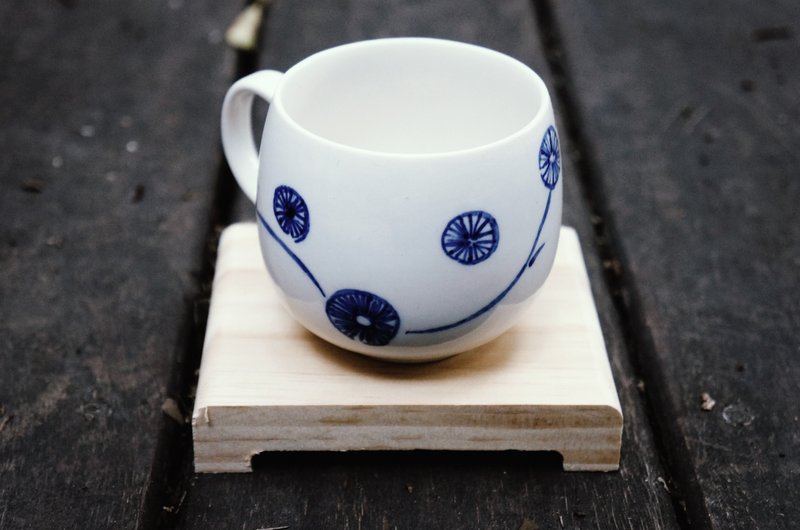 圆花 陶瓷 圆滚滚 马克杯 - 咖啡杯/马克杯 - 瓷 白色