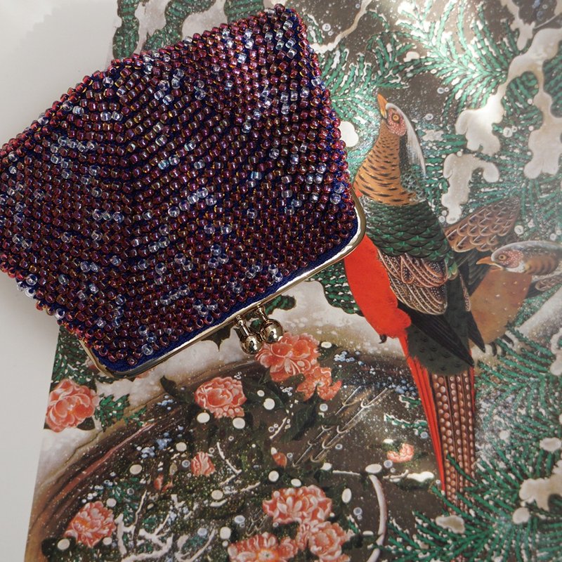 Ba-ba 手工制作 珠饰钩针编织小方包 No.2018 - 化妆包/杂物包 - 其他材质 蓝色