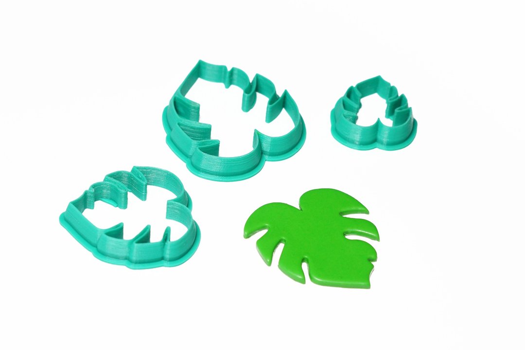 Monstera cutter (ver.2). cutter flower. Monstera Leaf. Clay Cutter Set. - 零件/散装材料/工具 - 塑料 