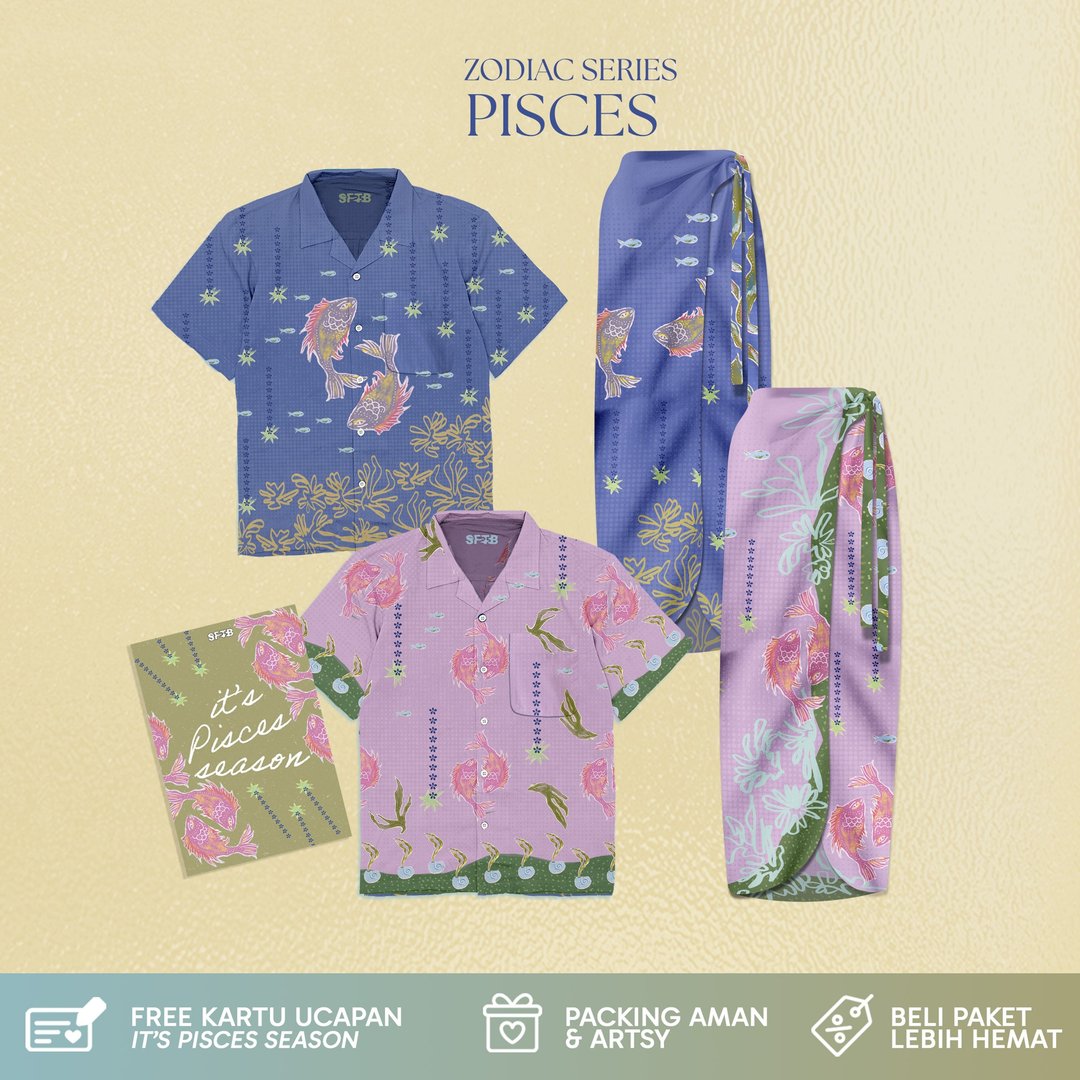 Pisces 礼盒组｜衬衫与裹身裙 - 裙子 - 棉 多色